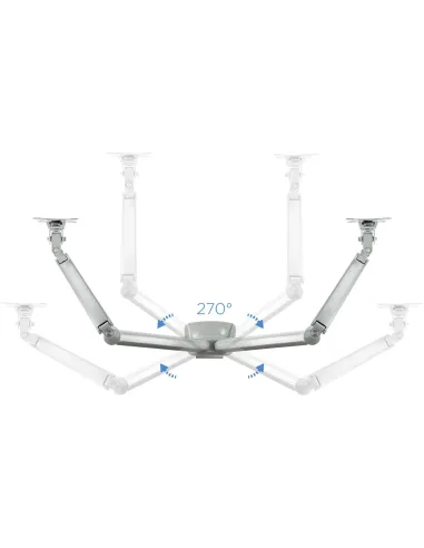 TooQ DB3132TNR-S Soporte Monitor Giratorio de 2 Brazos para Pantallas 13"-32" Máx. 18 Kg Gris