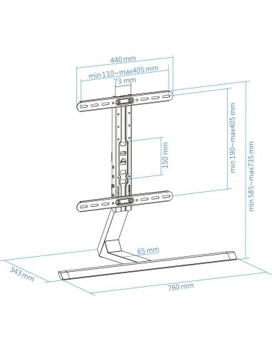 TooQ DB3265F-B Soporte de Mesa para Monitor/TV 32"-65" Máx. 40Kg Negro