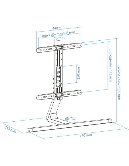 TooQ DB3265F-B Soporte de Mesa para Monitor/TV 32"-65" Máx. 40Kg Negro