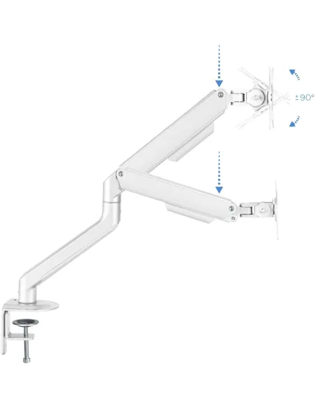 TooQ DB4032TNR-W Soporte Mesa Giratorio/Inclinable Monitor/TV 17"-32" Máx. 9Kg Blanco