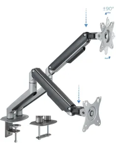 TooQ DB4132TNR-G Soporte de Mesa para 2 Monitores/TVs 17"-32" Máx. 9Kg cada Brazo Negro-AISATV0311