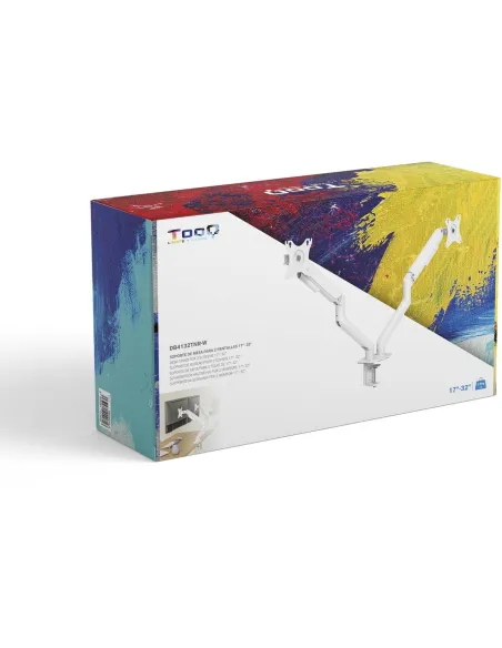 TooQ DB4132TNR-W Soporte de Mesa para 2 Monitores/TVs 17"-32" Máx. 9Kg cada Brazo Blanco