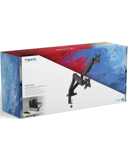 TooQ DB5132TNR-B Soporte de Mesa para 2 Pantallas 17"-32" Máx. 9Kg Negro