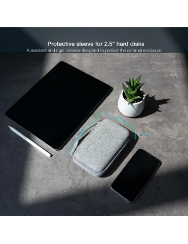 TooQ E2503G Funda Para Caja Externa 2.5" Gris