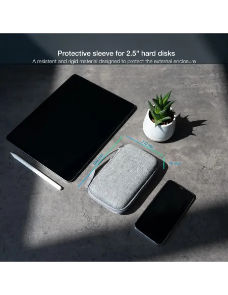 TooQ E2503G Funda Para Caja Externa 2.5" Gris