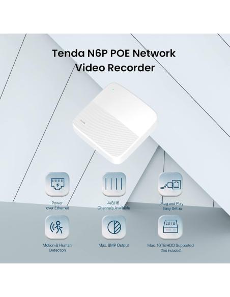 Tenda N6P-4H Videograbador 4K PoE