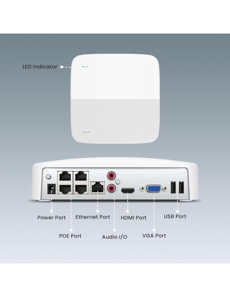 Tenda N6P-4H Videograbador 4K PoE