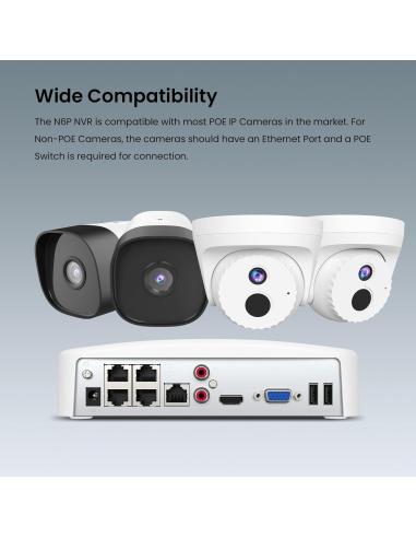 Tenda N6P-4H Videograbador 4K PoE