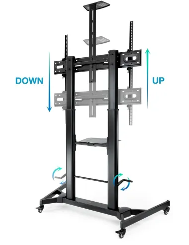 TooQ FS20400M-B Soporte de Suelo con Ruedas para Pantallas de 60"-100" Máx. 100Kg Negro