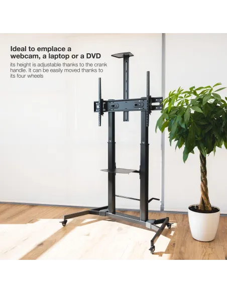 TooQ FS20400M-B Soporte de Suelo con Ruedas para Pantallas de 60"-100" Máx. 100Kg Negro