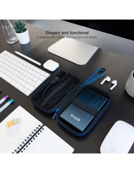 TooQ TQBC-E2503PB Funda Para Caja Externa 2.5" Azul Pacífico