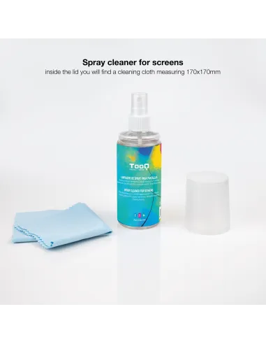 TooQ TQSC0016 Kit Limpiador de Pantallas Spray 150ml + Paño Microfibra
