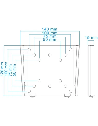TooQ LP1023F-B Soporte de Pared Fijo para Monitor/TV 10"-23" Máx. 30Kg Negro