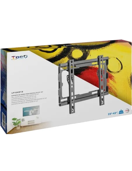 TooQ LP1043F-B Soporte de Pared para Monitor/TV 23"-43" Máx. 45Kg Negro