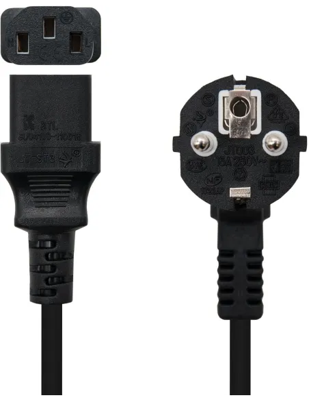 Nanocable 10.22.0102 Cable de Alimentación C13 Hembra a CEE7 Schuko Macho 1.5m