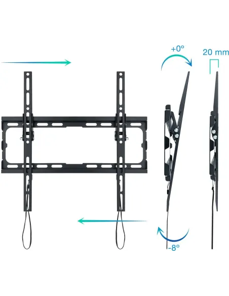 TooQ LP1071T-B Soporte de Pared Inclinable para Monitor/TV 32"-70" Máx. 45Kg Negro