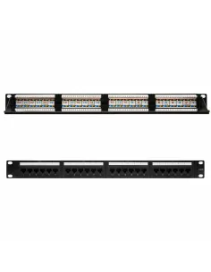 Nanocable 10.21.3124 Patch Panel 24 Puertos CAT.6 UTP 19" 1U Dual Negro-RED43767