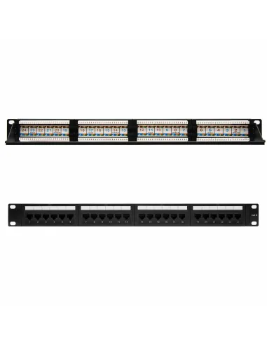 Nanocable 10.21.3124 Patch Panel 24 Puertos CAT.6 UTP 19" 1U Dual Negro