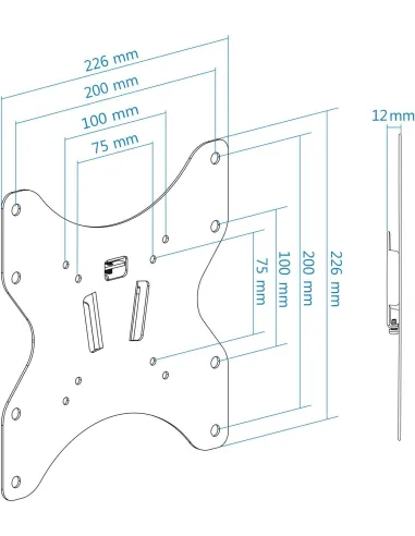 TooQ LP1242F-B Soporte de Pared Fijo para Monitor/TV 23"-42" 35Kg Negro