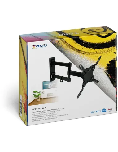 TooQ LP2142TNL-B Soporte de Pared Inclinable y Giratorio para Monitor/TV 13"-42" Máx. 20 Kg Negro