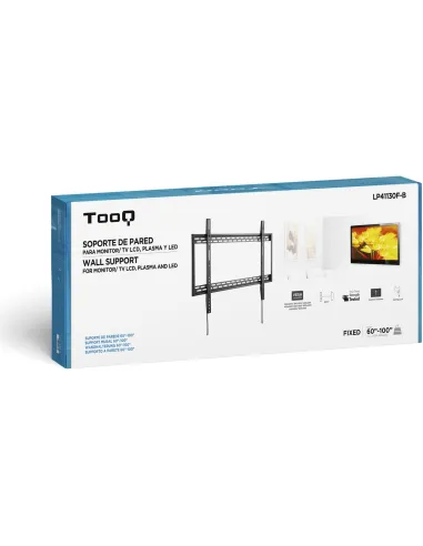 TooQ LP41130T-B Soporte de Pared Fijo para Monitor/TV 60"-100" Máx. 130kg Negro