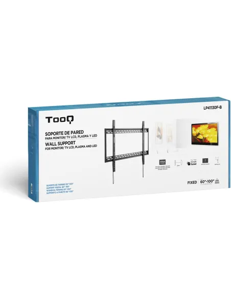 TooQ LP41130T-B Soporte de Pared Fijo para Monitor/TV 60"-100" Máx. 130kg Negro