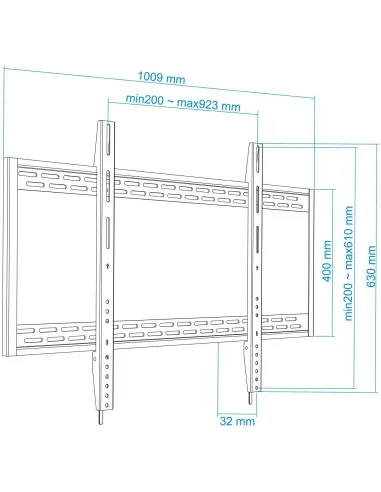 TooQ LP41130T-B Soporte de Pared Fijo para Monitor/TV 60"-100" Máx. 130kg Negro