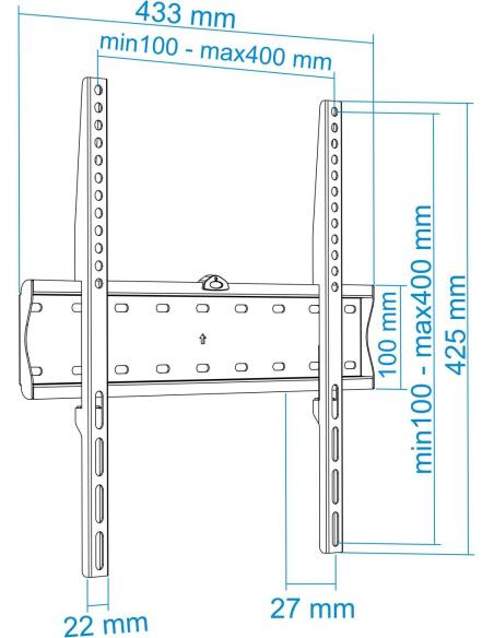 TooQ LP4155F-B Soporte de Pared Fijo para TV/Monitor 32"-55" Máx. 40Kg Negro