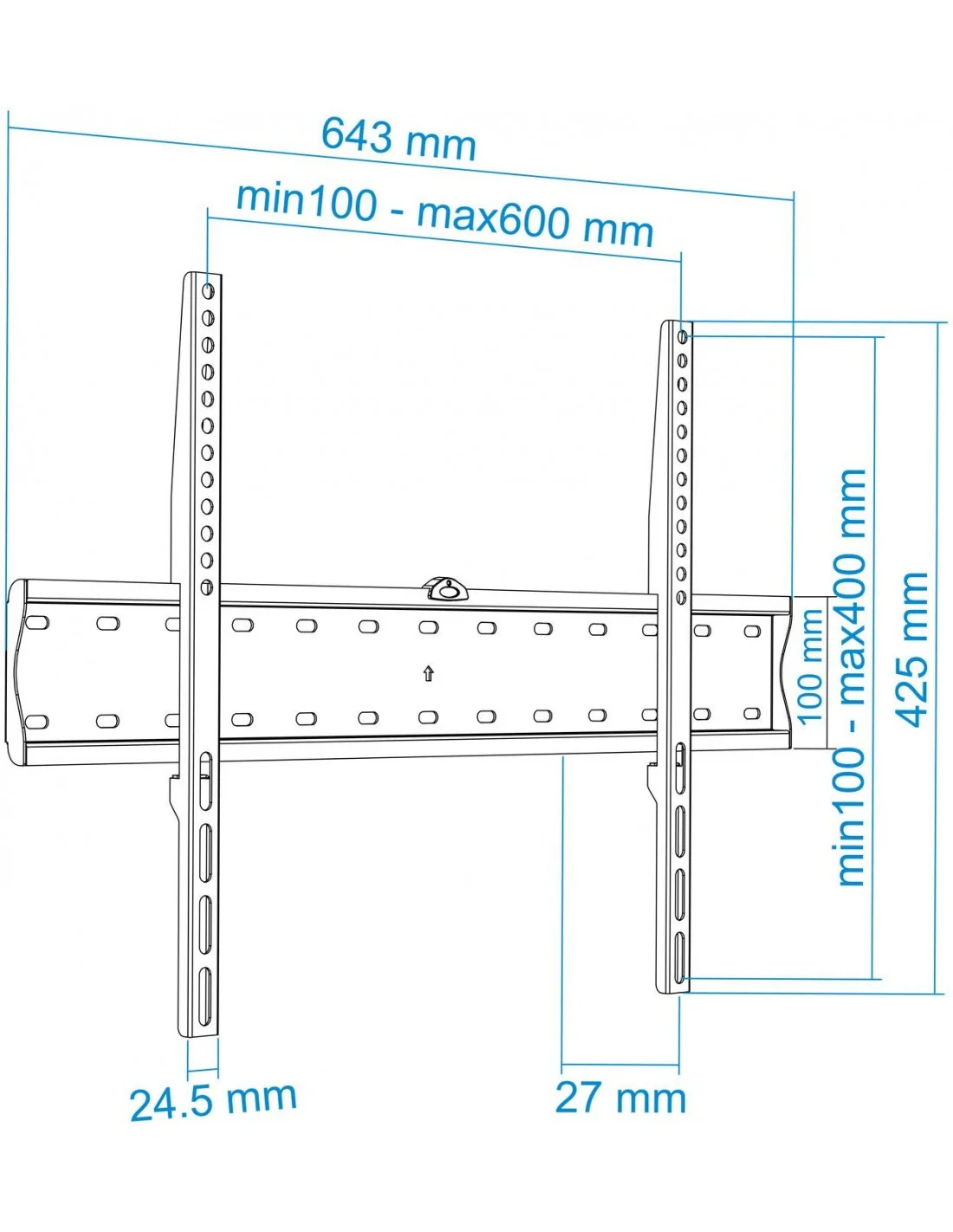 TooQ LP4170F-B Soporte de Pared Ultra Slim Fijo para Monitor/TV 37"-70" Máx. 40Kg Negro