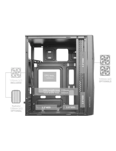 Mars Gaming MC-1500 Minitorre USB 3.0 con Ventana Negra