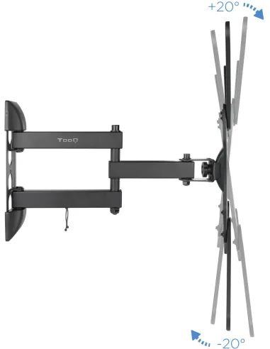 TooQ LP6055TN-B Soporte de Pared Inclinable y Giratorio para Monitor/TV 23"-55" Máx. 30Kg Negro