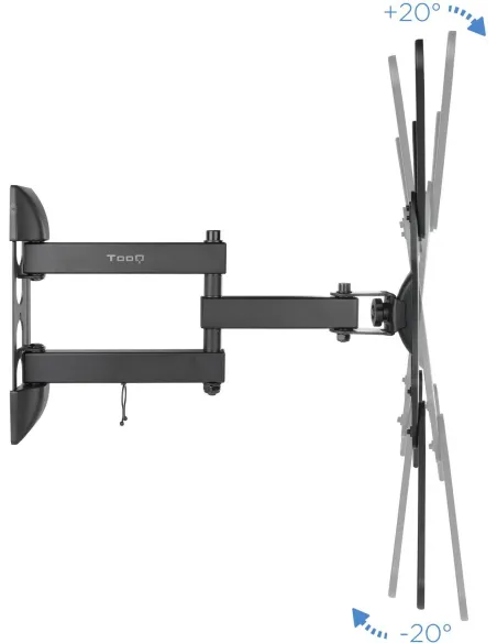TooQ LP6055TN-B Soporte de Pared Inclinable y Giratorio para Monitor/TV 23"-55" Máx. 30Kg Negro