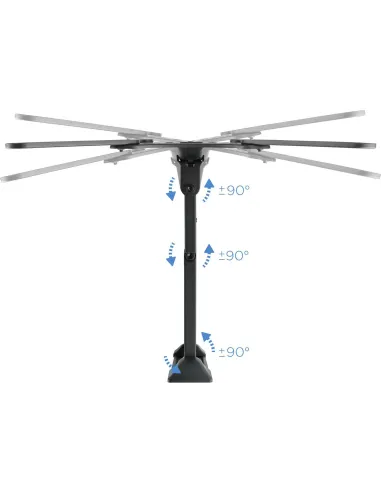 TooQ LP6055TN-B Soporte de Pared Inclinable y Giratorio para Monitor/TV 23"-55" Máx. 30Kg Negro