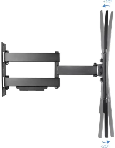 TooQ LP6070TN-B Soporte de Pared Inclinable y Giratorio para Monitor/TV 37"-70" Máx. 50Kg Negro