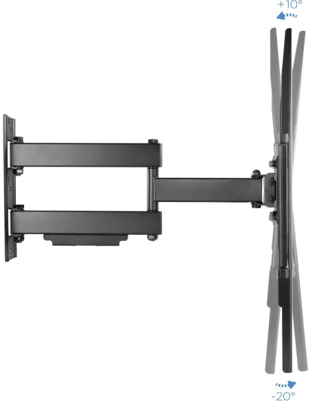TooQ LP6070TN-B Soporte de Pared Inclinable y Giratorio para Monitor/TV 37"-70" Máx. 50Kg Negro