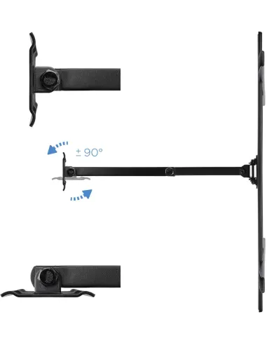 TooQ LP6070TN-B Soporte de Pared Inclinable y Giratorio para Monitor/TV 37"-70" Máx. 50Kg Negro