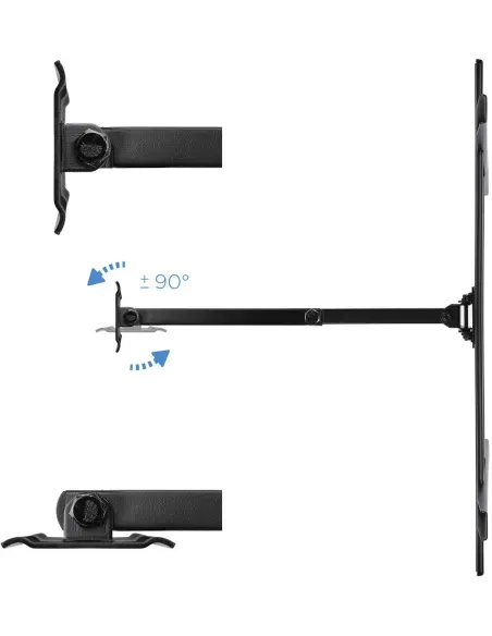 TooQ LP6070TN-B Soporte de Pared Inclinable y Giratorio para Monitor/TV 37"-70" Máx. 50Kg Negro