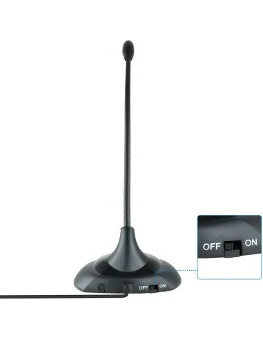 TooQ TQMM-213 Micrófono Multimedia Flexible Jack 3.5 mm Negro