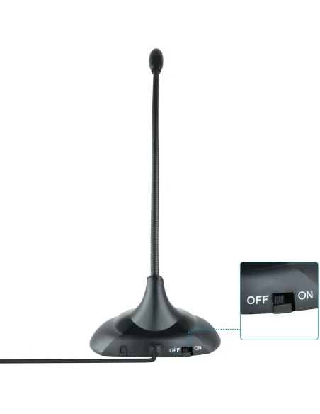 TooQ TQMM-213 Micrófono Multimedia Flexible Jack 3.5 mm Negro