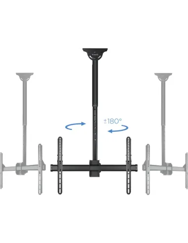 TooQ LPCE1170TSLI-B Soporte de Techo Giratorio para Monitor/TV 37"-70" Máx. 50Kg Negro