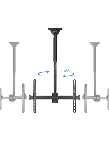 TooQ LPCE1170TSLI-B Soporte de Techo Giratorio para Monitor/TV 37"-70" Máx. 50Kg Negro