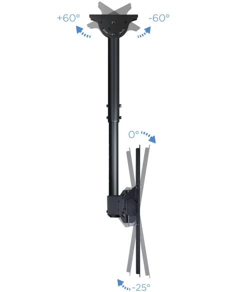 TooQ LPCE1170TSLI-B Soporte de Techo Giratorio para Monitor/TV 37"-70" Máx. 50Kg Negro
