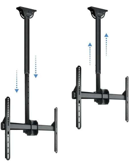 TooQ LPCE1170TSLI-B Soporte de Techo Giratorio para Monitor/TV 37"-70" Máx. 50Kg Negro