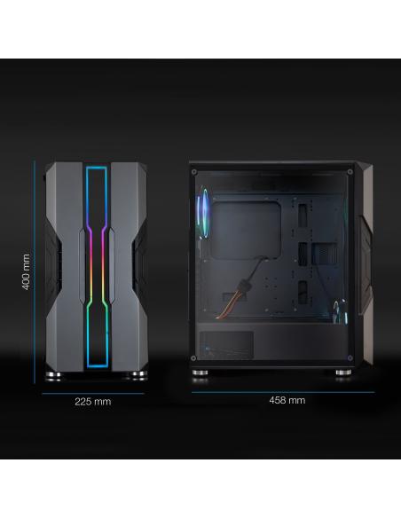 TooQ NigthCity Torre E-ATX Cristal Templado USB 3.0 Negra