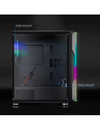 TooQ NigthCity Torre E-ATX Cristal Templado USB 3.0 Negra
