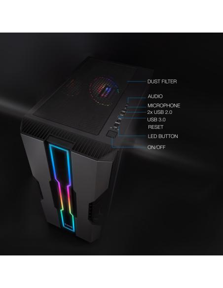 TooQ NigthCity Torre E-ATX Cristal Templado USB 3.0 Negra