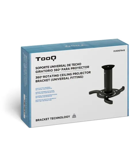 TooQ PJ1010TN-B Soporte de Techo para Proyectores Inclinable y Giratorio 360º Máx. 10Kg Negro