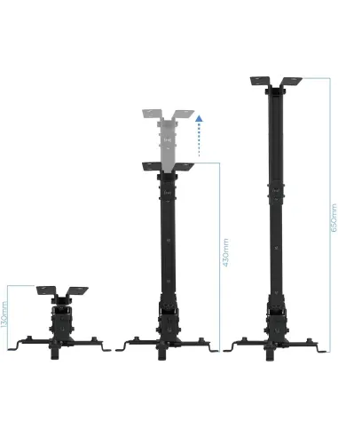 TooQ PJ2012T-B Soporte de Techo Inclinable para Proyectores Máx. 20Kg Negro
