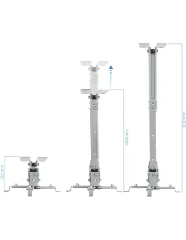 TooQ PJ2012T-S Soporte de Techo Inclinable para Proyectores Máx. 20Kg Plata