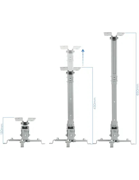 TooQ PJ2012T-S Soporte de Techo Inclinable para Proyectores Máx. 20Kg Plata